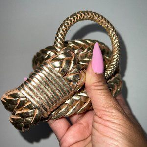 Express Gold Leather Rope Belt M